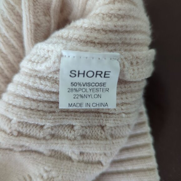 Shore Cozy Cream Turtleneck‎ Cable Knit cream ivory Sweater size M - Picture 7 of 13